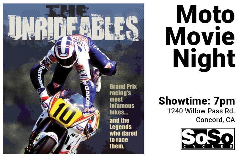 Moto movies at SoSo Cycles. A good way to spend a couple hours with friends and motorbikes.