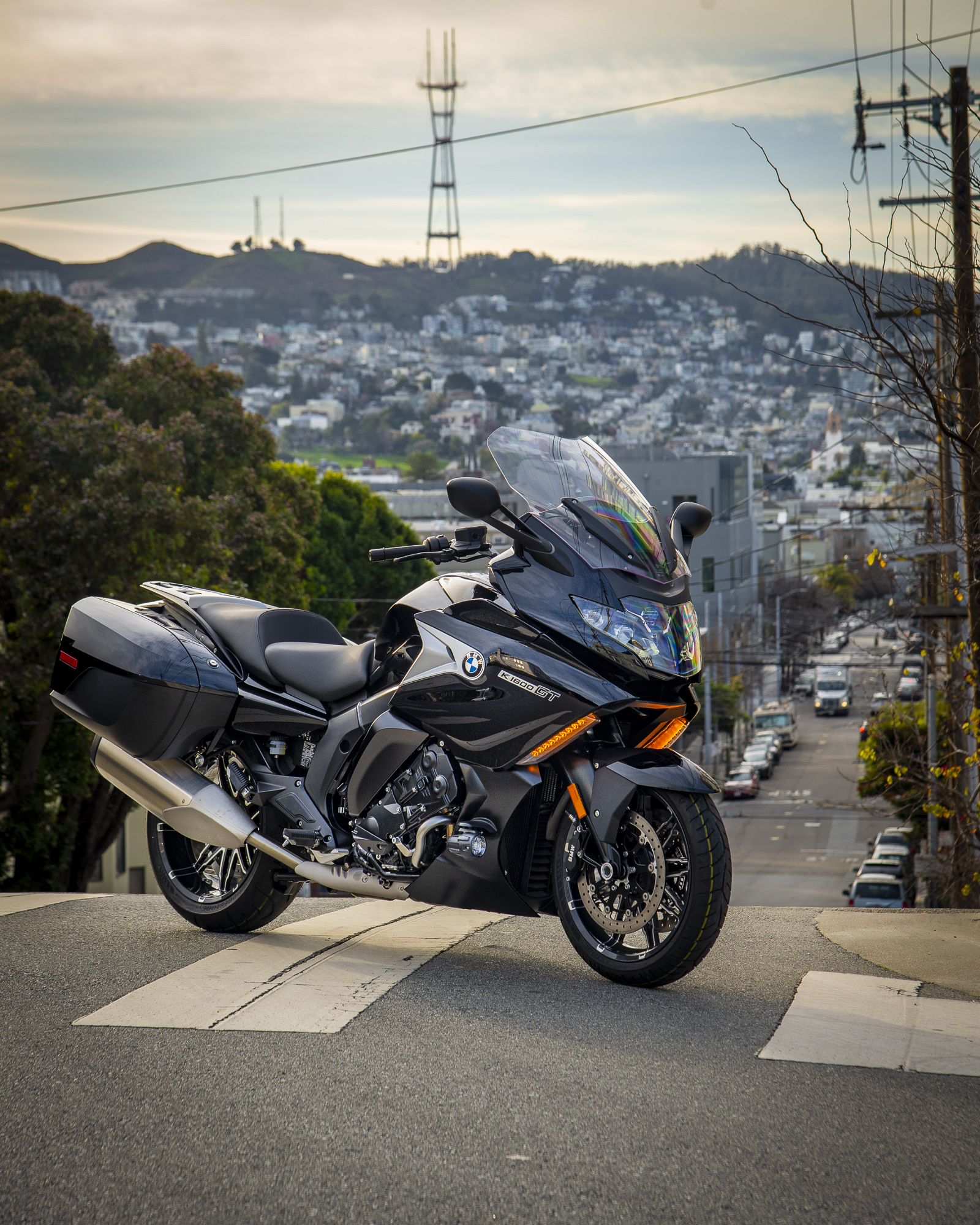 K1600GT parked on a cross walk