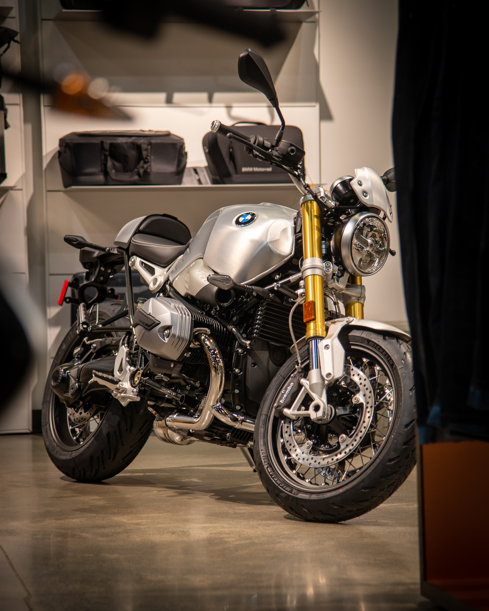 New BMW R nineT on Display In a BMW Motorcycle Showroom